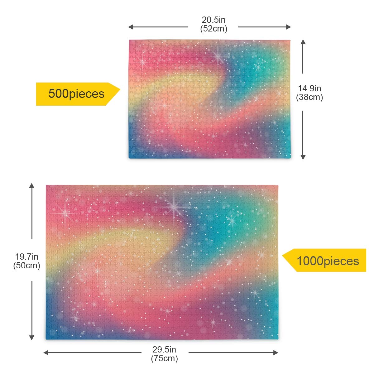 Amazon.co.jp: MAKIKU 1000ピース ジグソーパズル 虹色 星柄